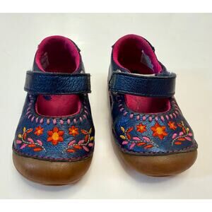 Stride Rite Soft Motion Mary Jane Embordered Leather Toddler Shoes Sandals 3.5W